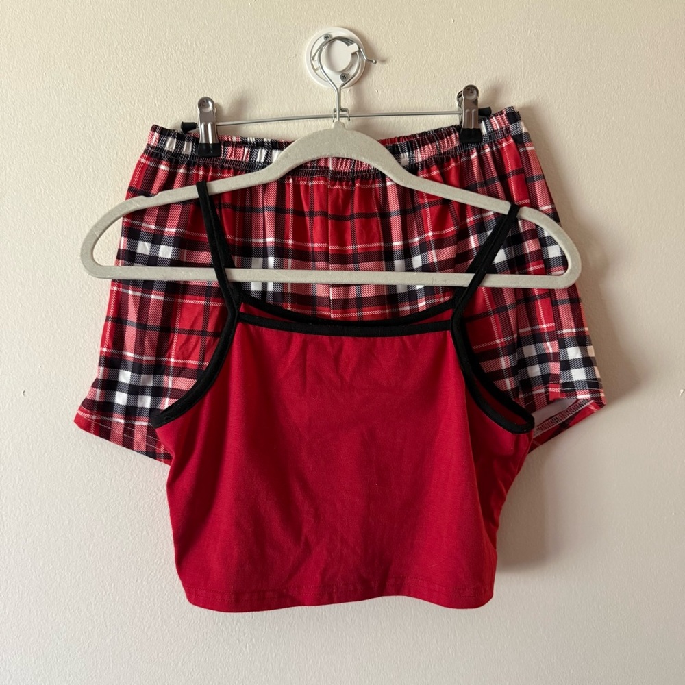 ROMWE Red and White Pajama Set